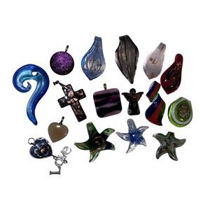 Various Glass Murano Artisan Pendents Jewelry